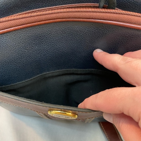 Vintage Carryland leather purse navy/brown - Picture 12 of 16